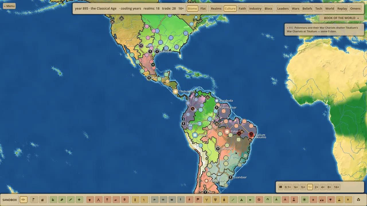 Culture view showing borders and peoples across the Americas